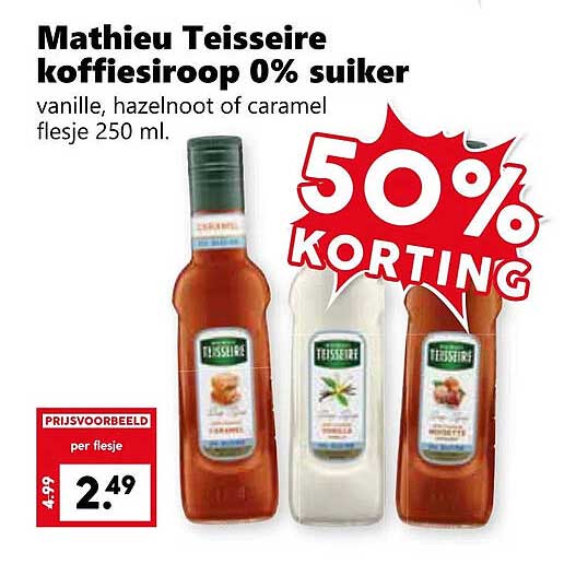 Mathieu Teisseire koffiesiroop 0% suiker