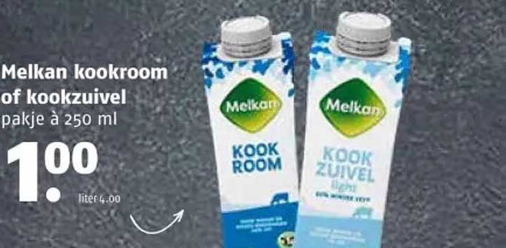 Melkan kookroom of kookzuivel pakje à 250 ml