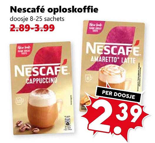 Nescafé oploskoffie doosje 8-25 sachets