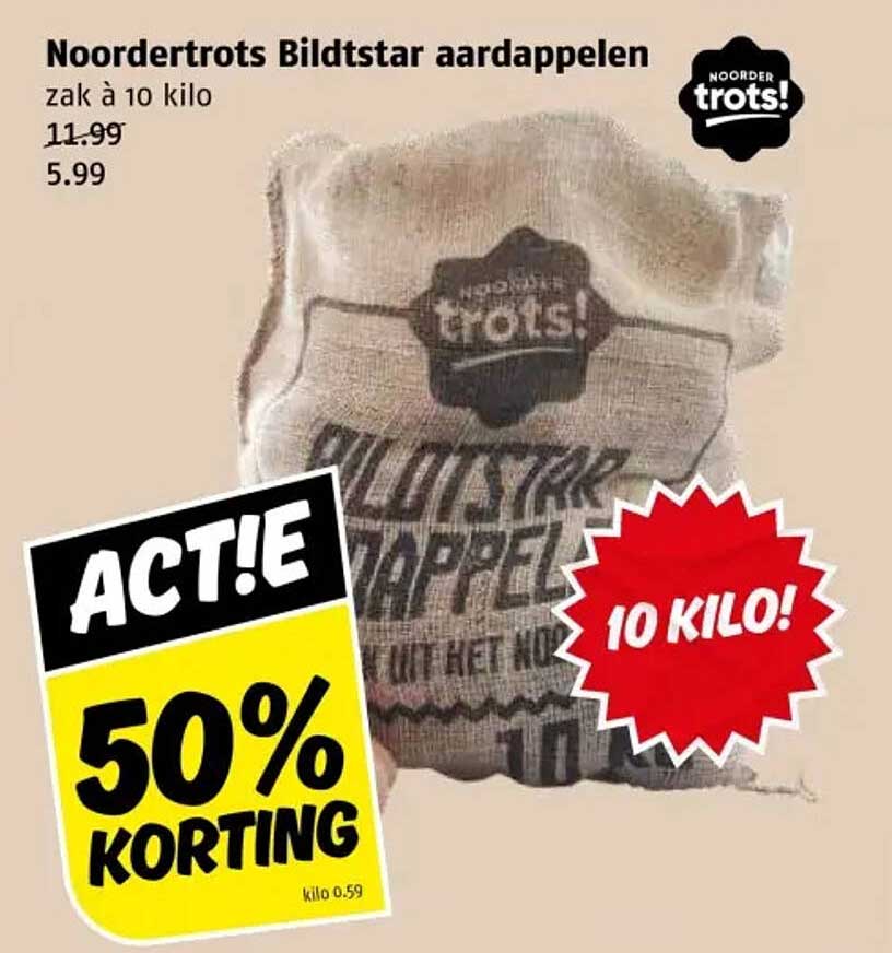 Noordertrots Bildstar aardappelen zak à 10 kilo
