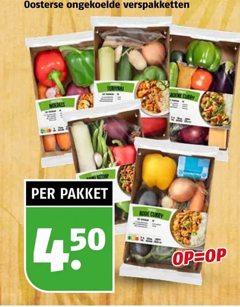 Oosterse ongekoelde verspakketten