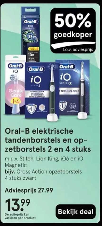 Oral-B elektrische tandenborstels en opzetborstels 2 en 4 stuks
