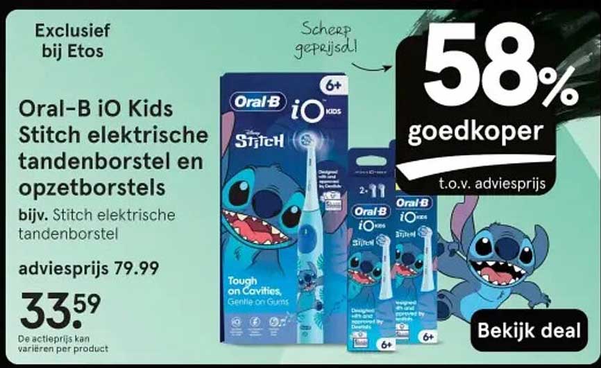 Oral-B iO Kids Stitch elektrische tandenborstel en opzetborstels