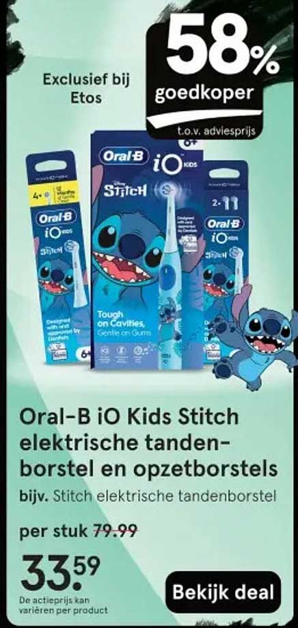 Oral-B iO Kids Stitch elektrische tandenborstel en opzetborstels