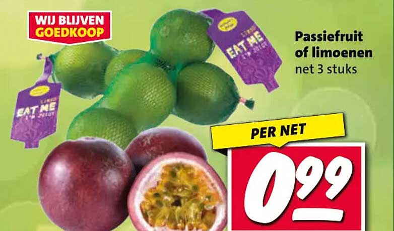 Passiefruit of limoenen net 3 stuks