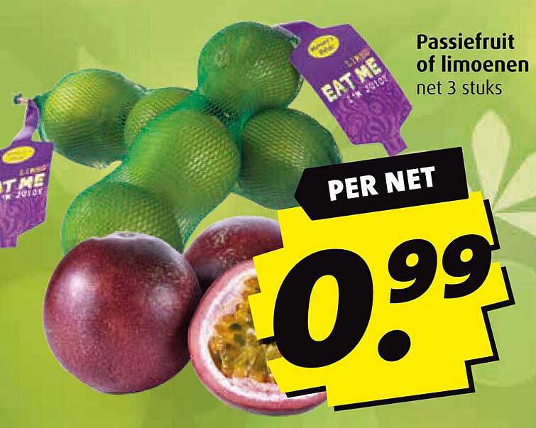 Passiefruit of limoenen net 3 stuks