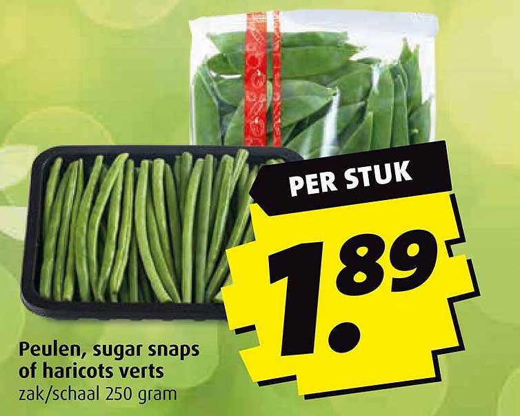 Peulen, sugar snaps of haricots verts