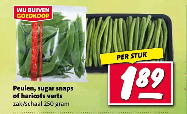 Peulen, sugar snaps of haricots verts