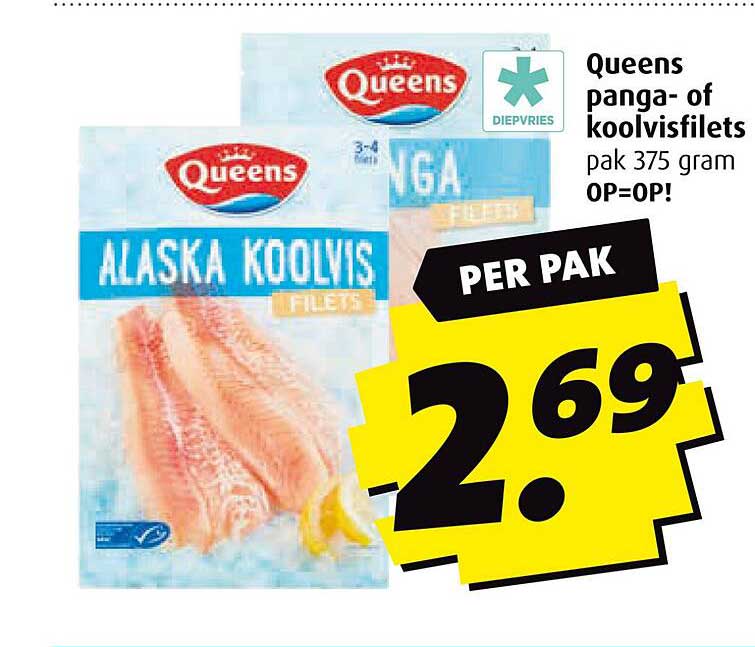 Queens panga- of koolvisfilets pak 375 gram