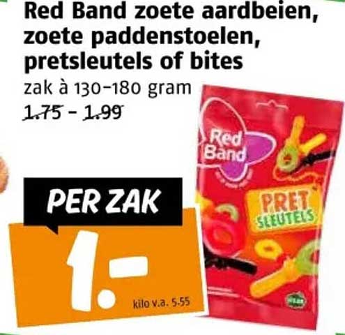 Red Band zoete aardbeien, zoete paddenstoelen, pretsleutels of bites