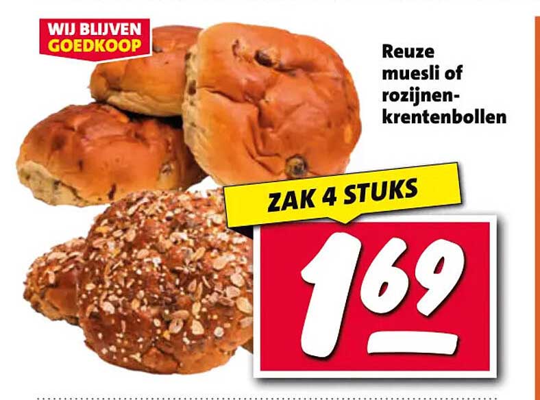 Reuze muesli of rozijnen-kretenbollen