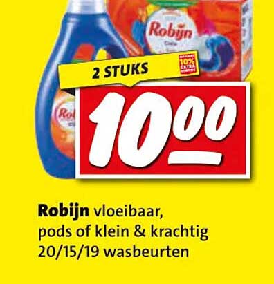 Robijn vloeibaar, pods of klein & krachtig 20/15/19 wasbeurten
