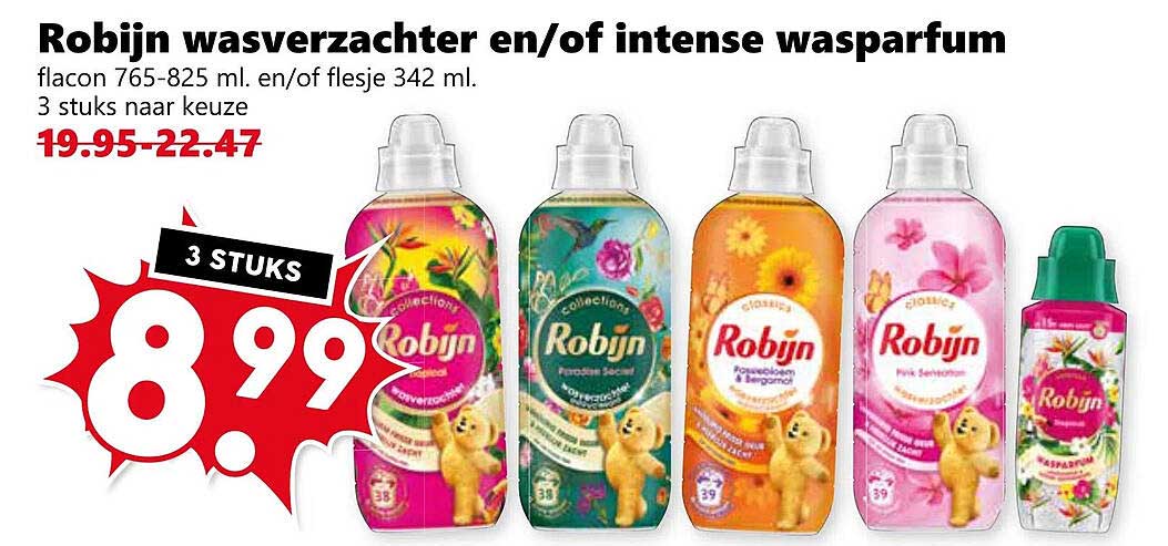 Robijn wasverzachter en/of intense wasparfum