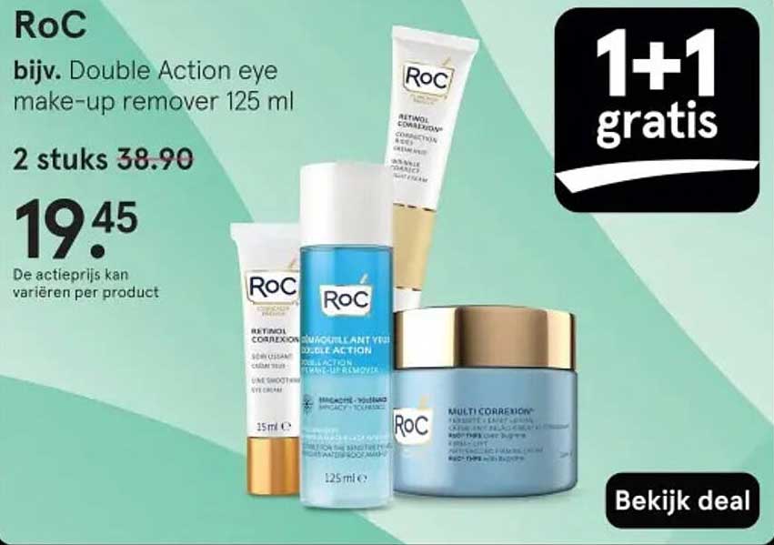 RoC bijv. Double Action eye make-up remover 125 ml
