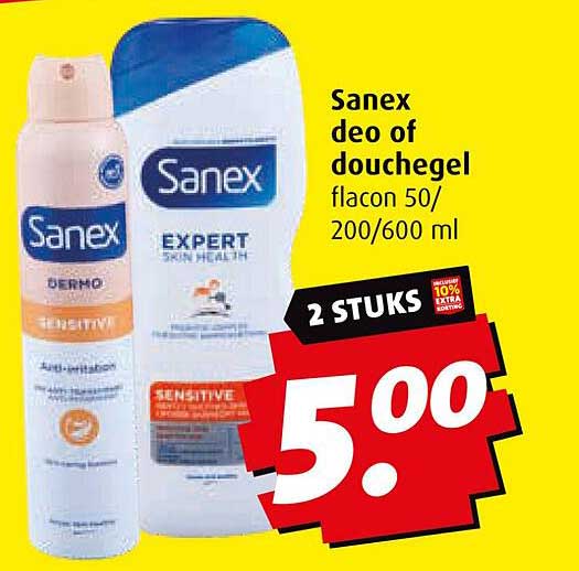 Sanex deo of douchegel flacon 50/ 200/600 ml