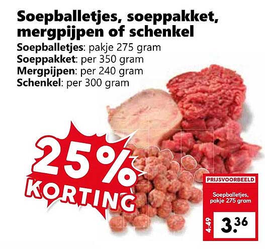 Soepballetjes, soeppakket, mergpijpen of schenkel