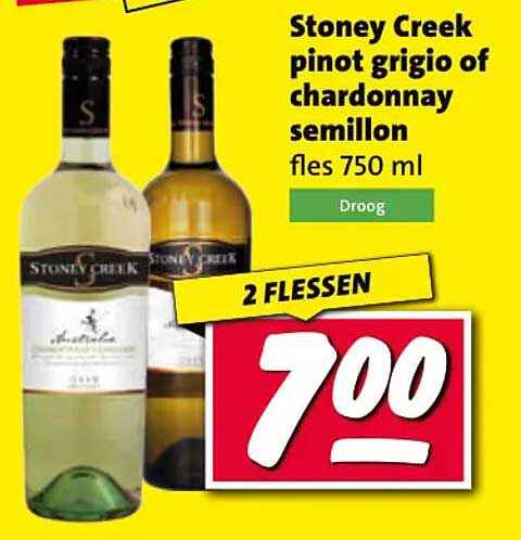 Stoney Creek pinot grigio of chardonnay semillon fles 750 ml