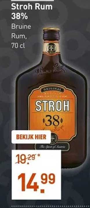 Stroh Rum 38% Bruine Rum, 70 cl