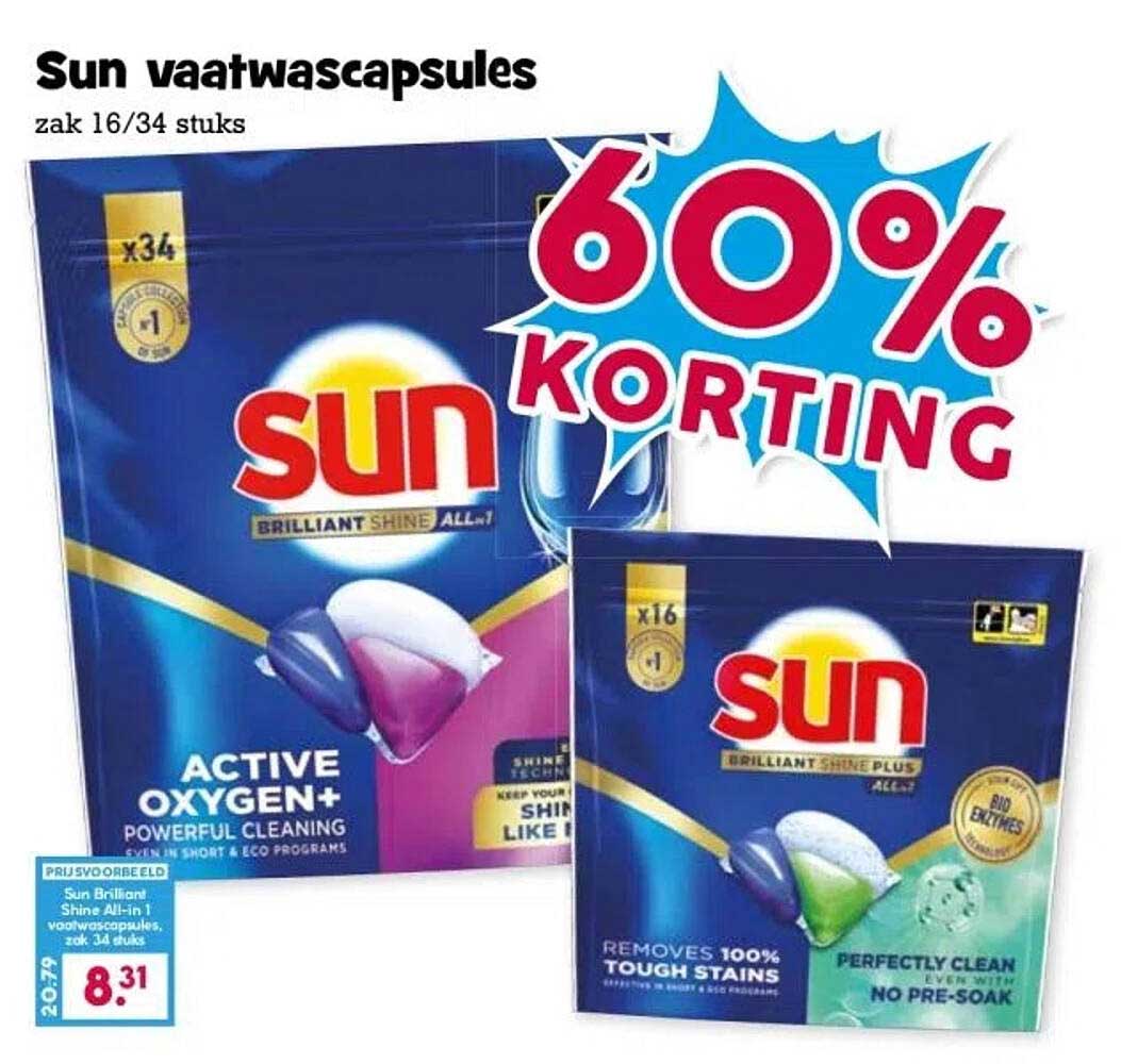 Sun vaatwascapsules zak 16/34 stuks