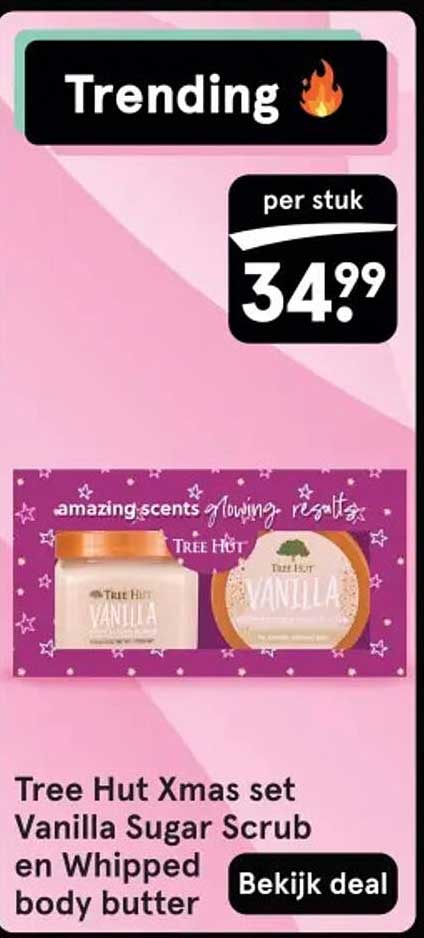 Tree Hut Xmas set Vanilla Sugar Scrub en Whipped body butter