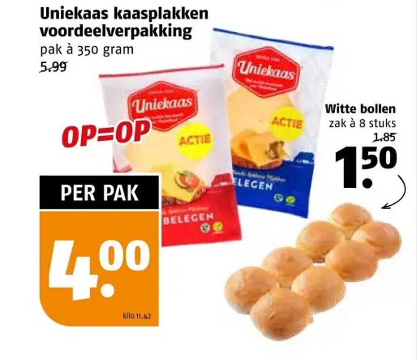 Uniekaas kaasplakken voordeelverpakking pak à 350 gram