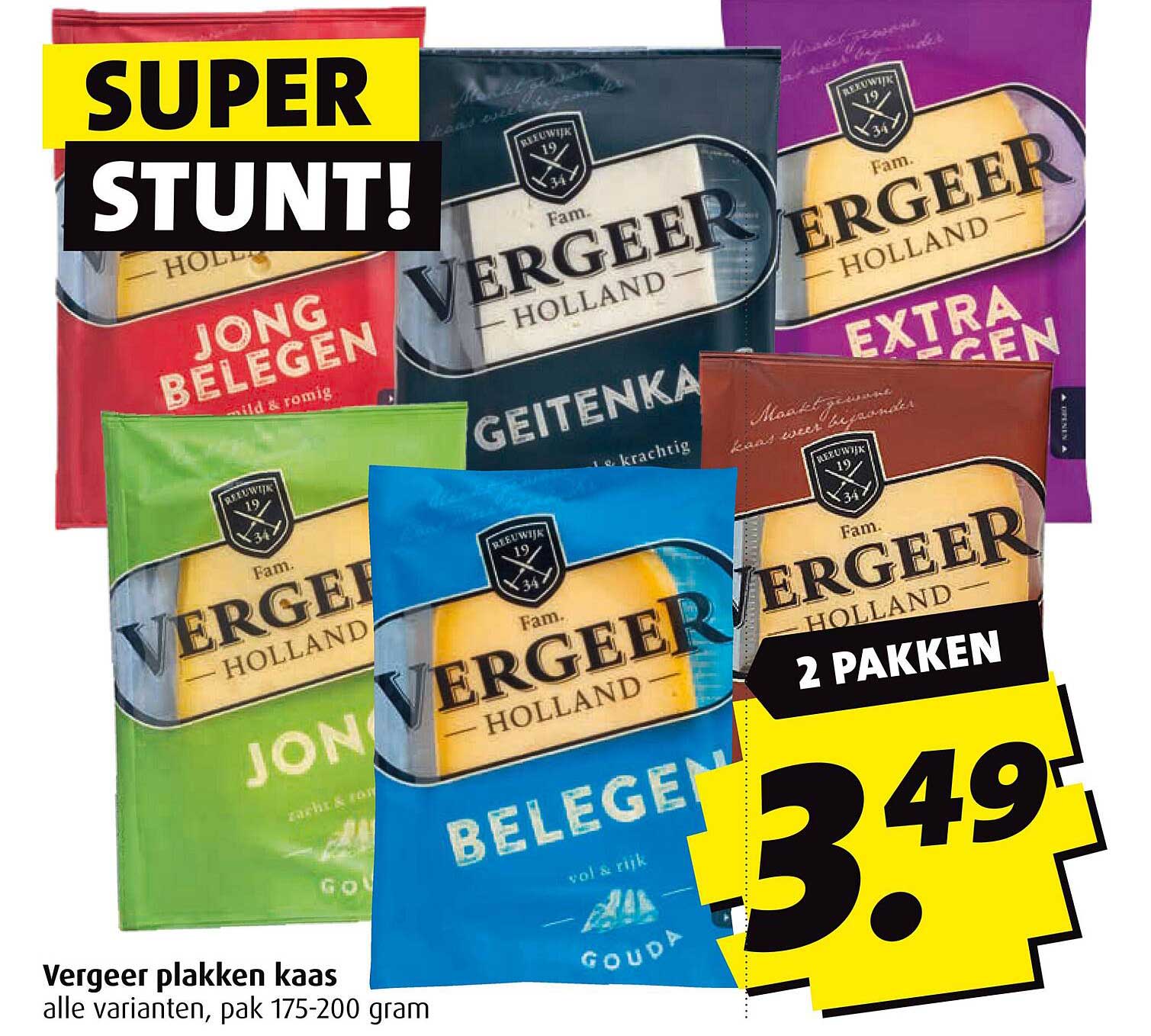 Vergeer plakken kaas alle varianten, pak 175-200 gram