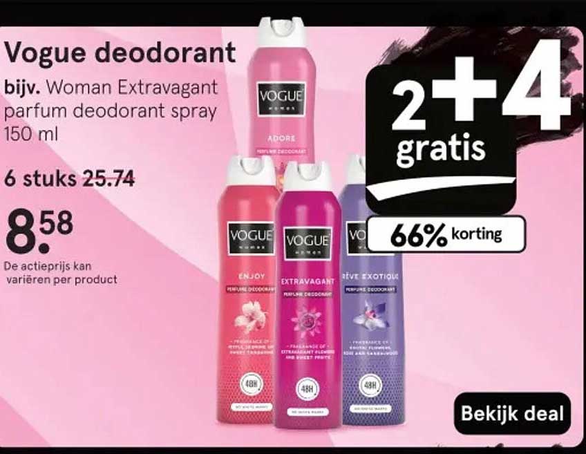 Vogue deodorant bijv. Woman Extravagant parfum deodorant spray 150 ml