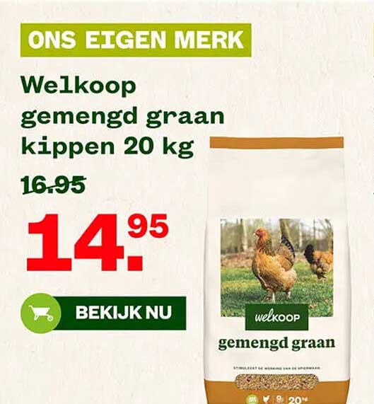 Welkoop gemengd graan kippen 20 kg
