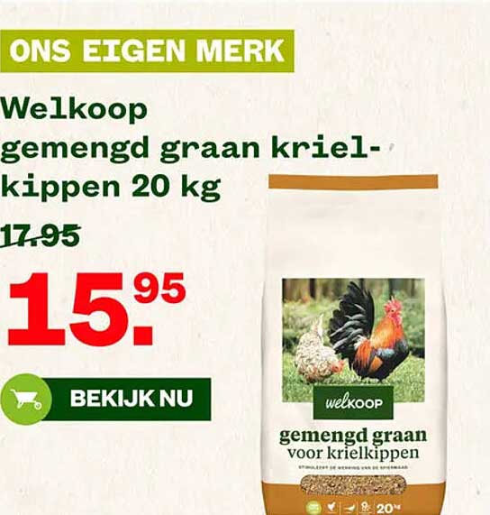 Welkoop gemengd graan krielkippen 20 kg