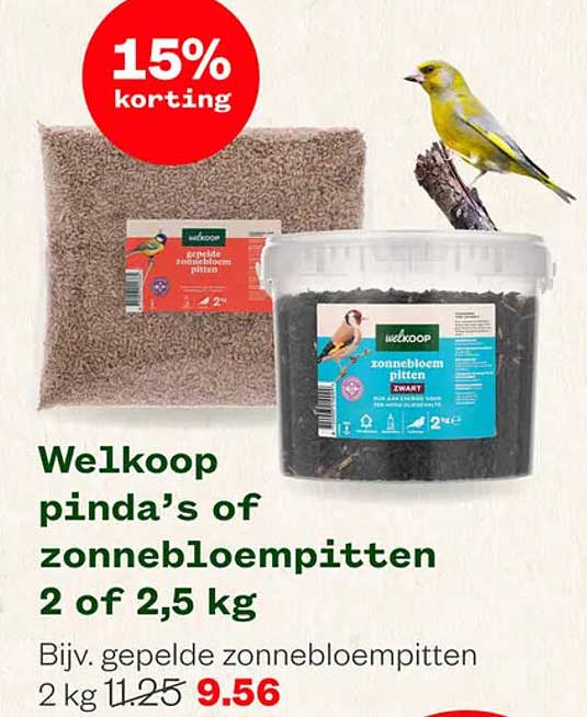 Welkoop pinda’s of zonnebloempitten 2 of 2,5 kg