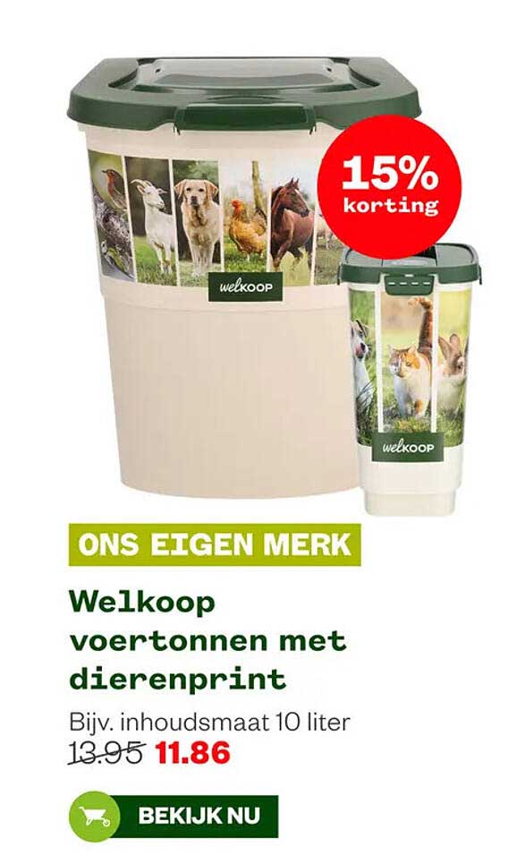 Welkoop voertonnen met dierenprint
