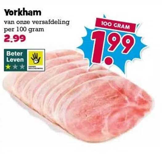 Yorkham van onze versafdeling per 100 gram