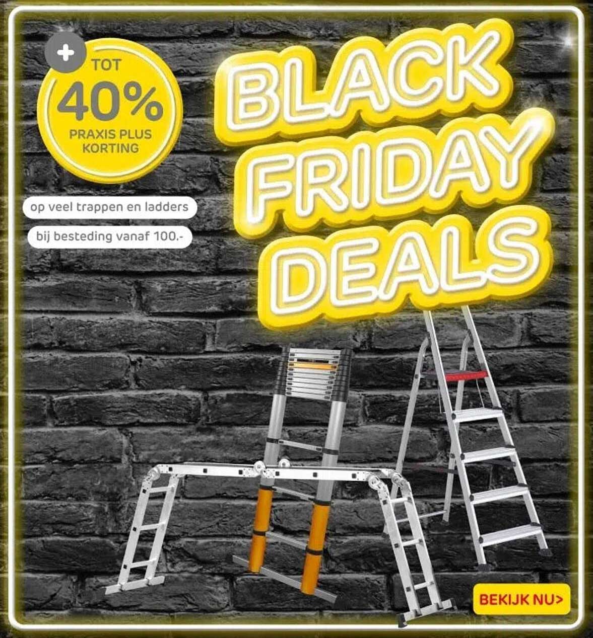 Zwart vrijdag deal: Tot 40% korting op trappen en ladders bij besteding vanaf €100