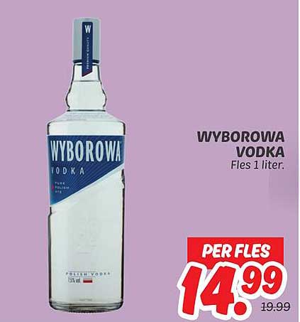 WYBOROWA VODKA Fles 1 liter. PER FLES