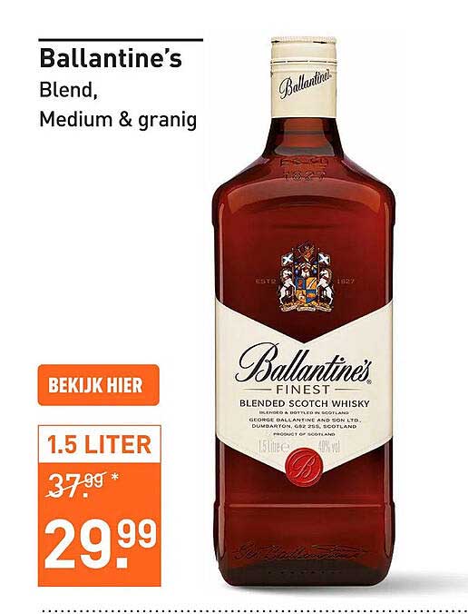Ballantine's Finest Blended Scotch Whisky 1.5 LITER