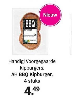 AH BBQ Kipburger, 4 stuks