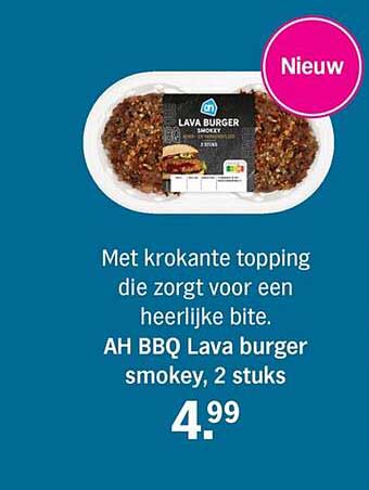 AH BBQ Lava burger smokey, 2 stuks