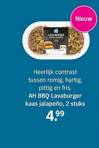 AH BBQ Lavaburger kaas jalapeño, 2 stuks