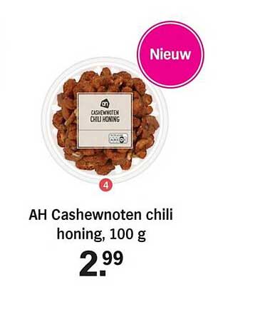 AH Cashewnoten chili honing, 100 g
