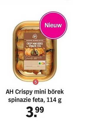 AH Crispy mini börek spinazie feta, 114 g