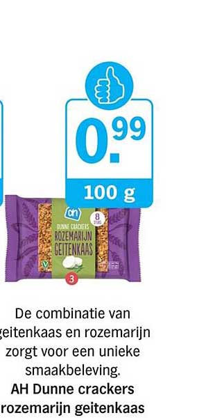 AH Dunne crackers rozemarijn geitenkaas