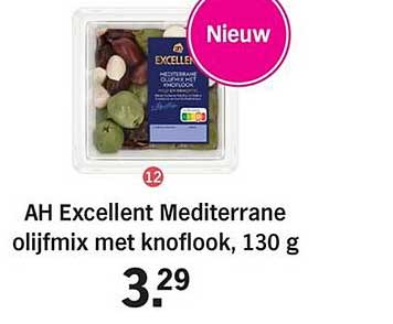 AH Excellent Mediterrane olijmix met knoflook, 130 g