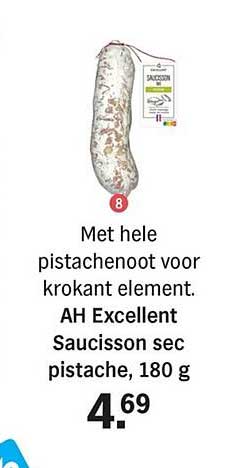 AH Excellent Saucisson sec pistache, 180 g