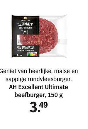 AH Excellent Ultimate beefburger, 150 g