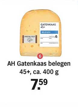 AH Gatenkaas belegen 45+, ca. 400 g