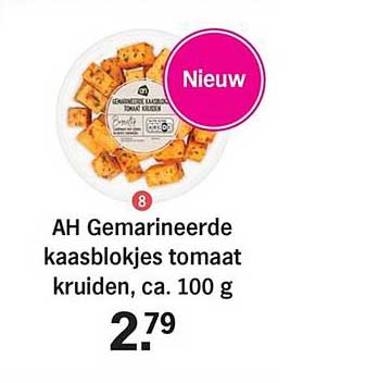 AH Gemarineerde kaasblokjes tomaat kruiden, ca. 100 g