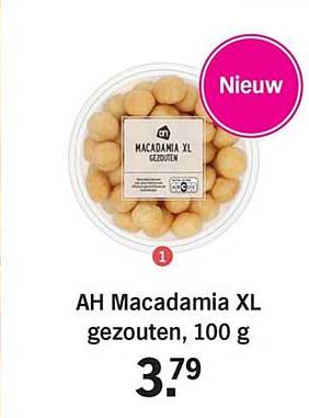 AH Macadamia XL gezouten, 100 g