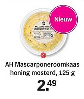 AH Mascarponeroomkaas honing mosterd, 125 g