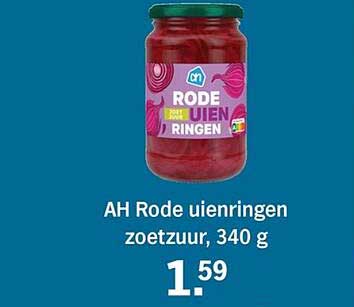 AH Rode uienringen zoetzuur, 340 g