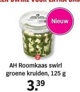 AH Roomkaas swirl groene kruiden, 125 g Nieuw